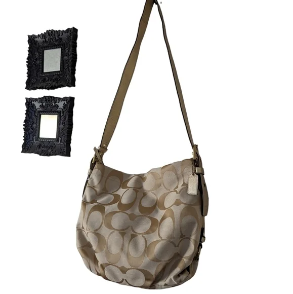 Coach F15067 Soho Signature Crossbody Shoulder Bag Khaki Gold - Picture 7 of 16